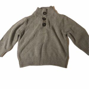 The‎ Childrens Place Baby Girl Gray Knit Sweater 12-18 Months Button Up Collar